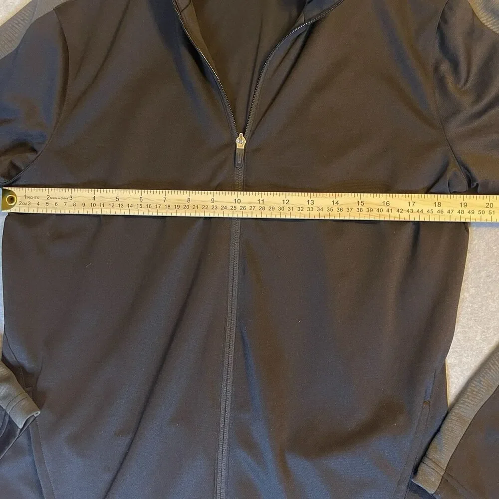 Reebok Versacool Men's XL Track Jacket Black Gray Full Zip Collared Versa cool